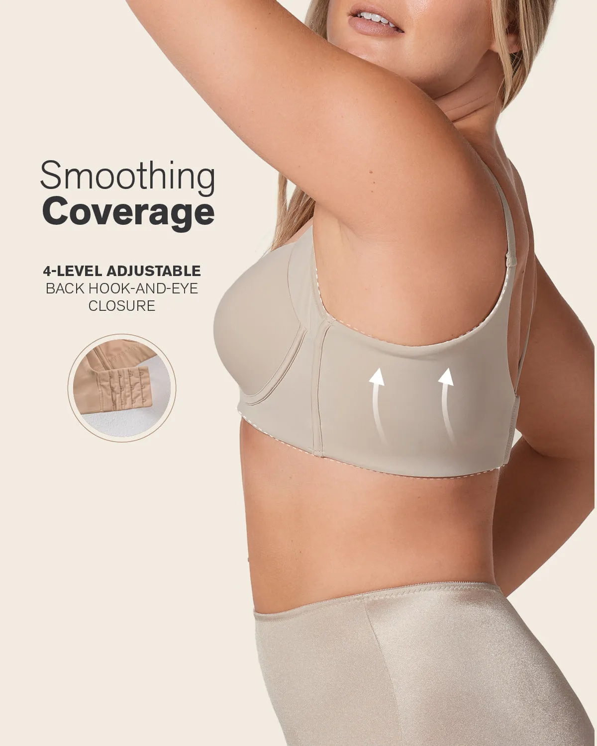 Back Smoothing Bra with Soft Full Coverage Cups