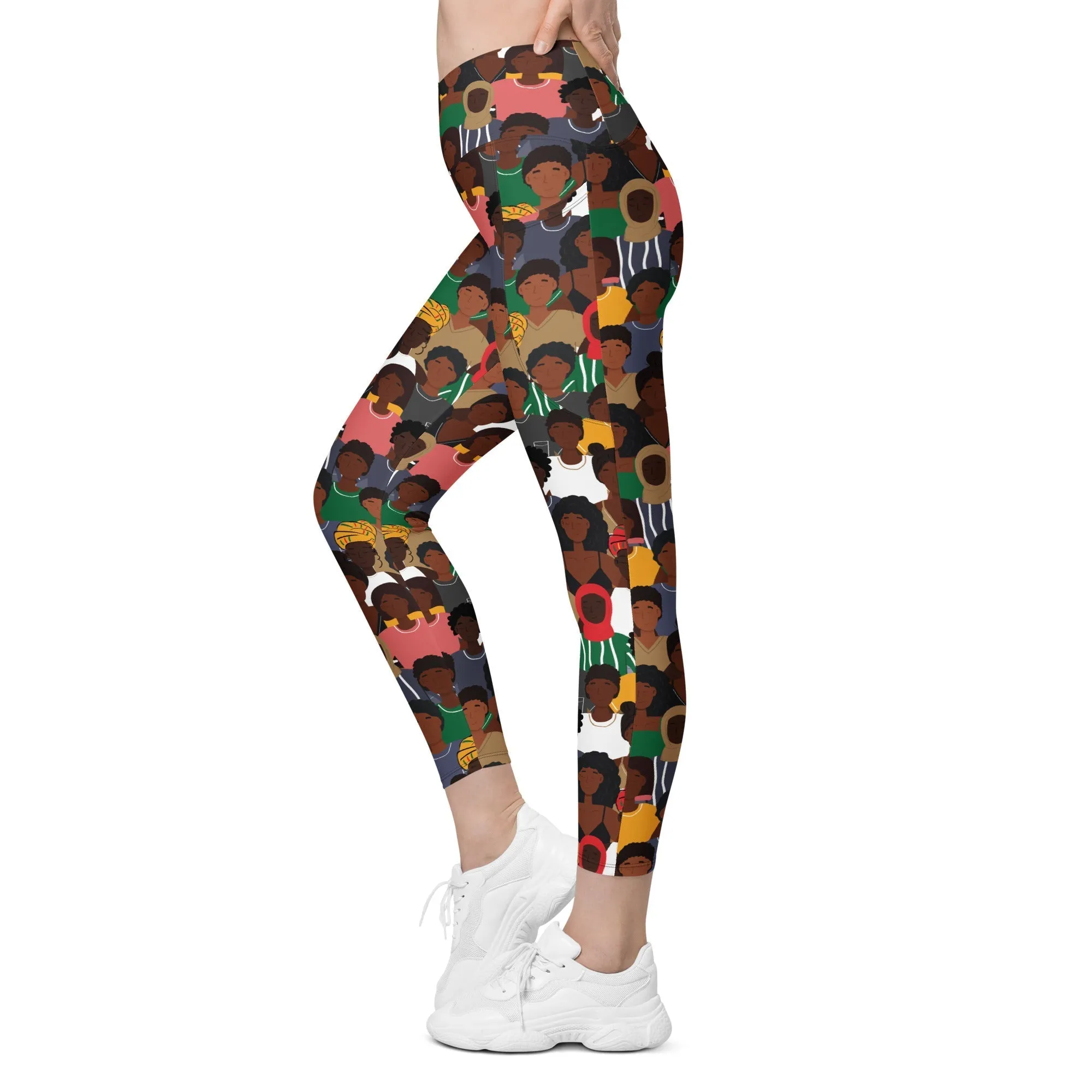 Black History Celebration Crossover Leggings With Pockets