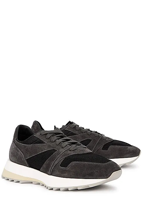 Black panelled mesh sneakers