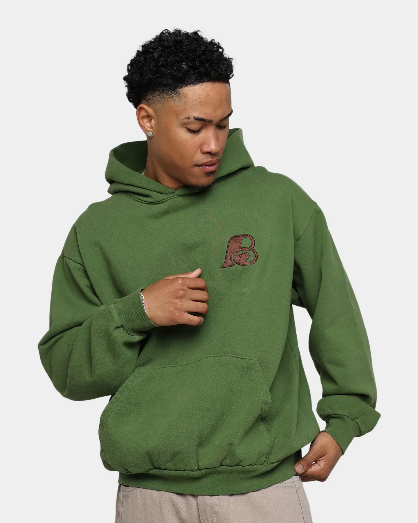 Bueno! B Logo Emblem Hoodie Pigment Light Green