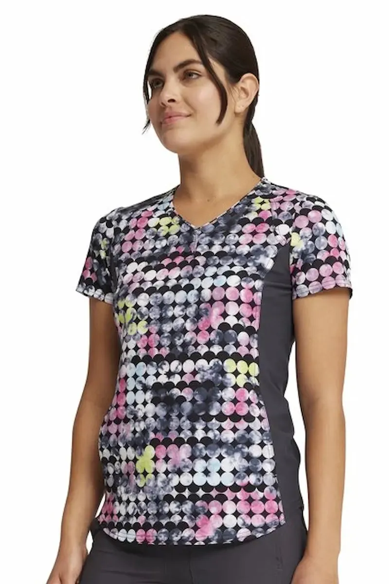 Cherokee iFlex Women's V-Neck Print Top | Dots So Retro