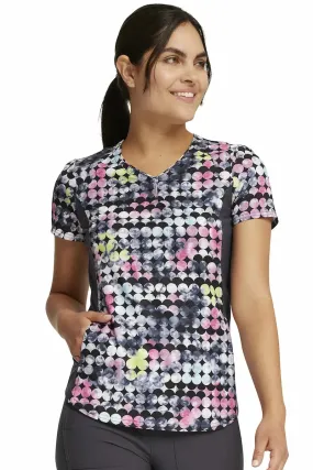 Cherokee iFlex Women's V-Neck Print Top | Dots So Retro