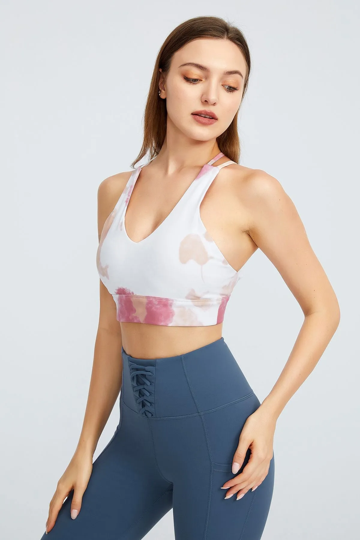 Cow Print Strappy Sports Bra