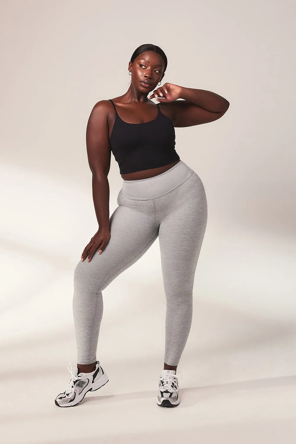 Curve Ultimate Soft-Touch High Waisted Leggings - Light Grey Marl