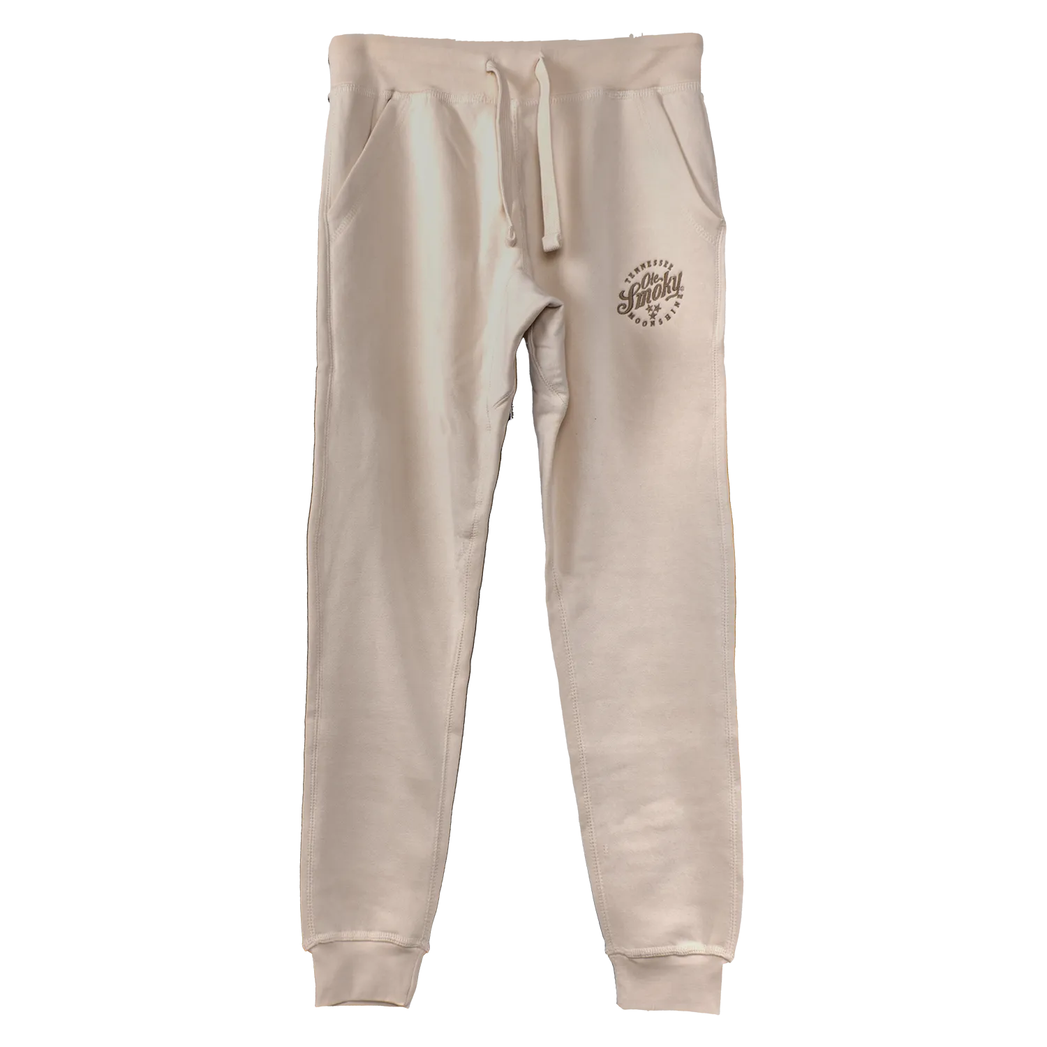 EMBROIDERED FLEECE JOGGERS - SANDSHELL