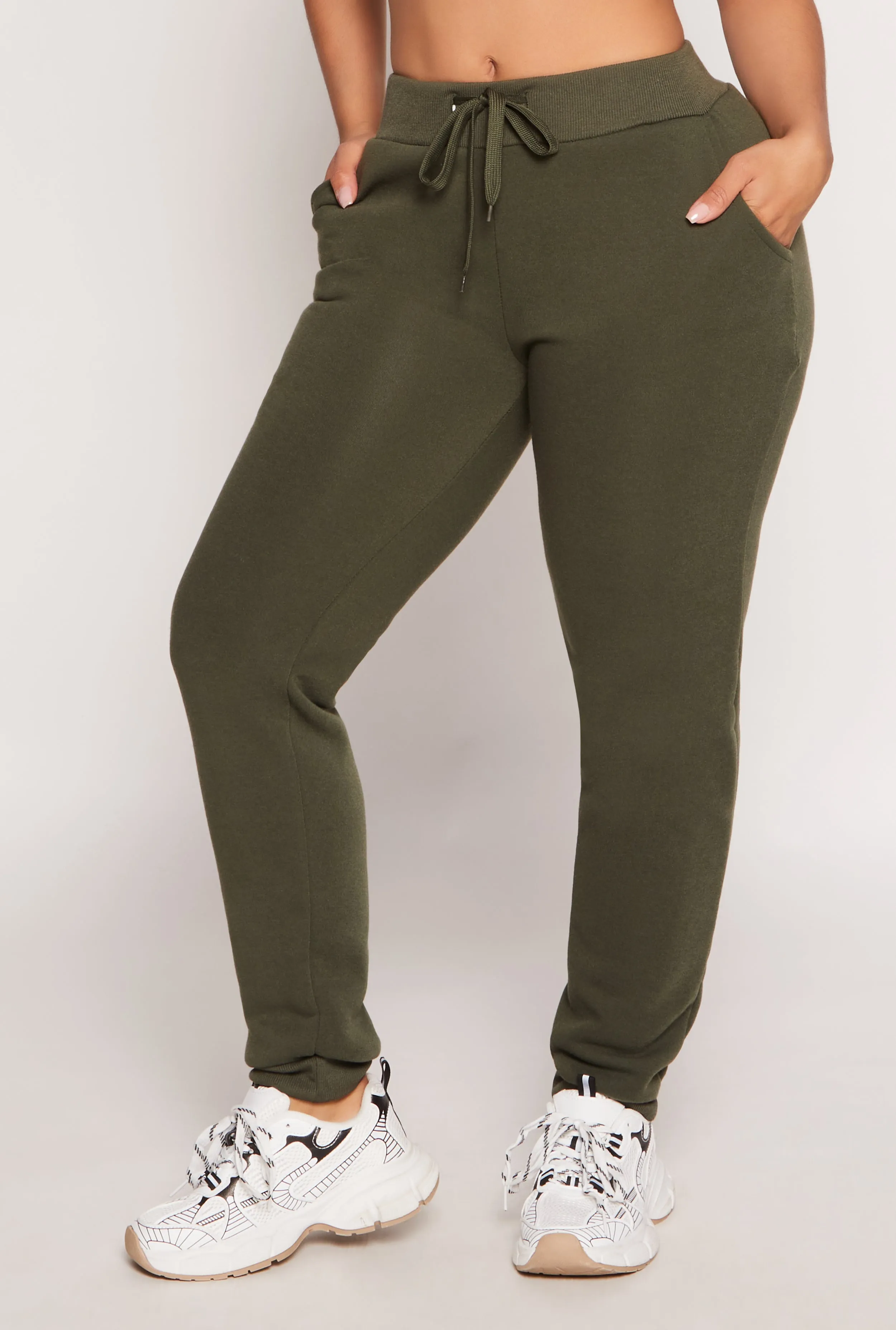 Fleece Drawstring Pocket Joggers