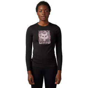 Fox Racing  Womens Auxlry T-Shirt Long Sleeve Tech Tee Moisture Wicking Black