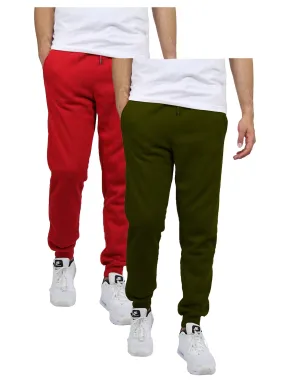 Galaxy By Harvic Men's Fleece Jogger Sweatpants (2-Pack )