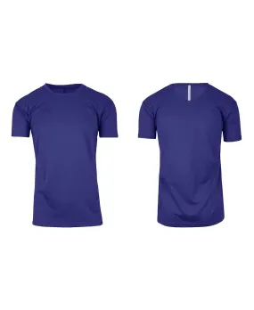 Galaxy By Harvic Men's Quick Dry Moisture Wicking Short Sleeve T-Shirt blue