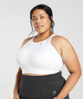 Gymshark High Neck High Support Sports Bra - White