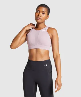 Gymshark Mesh Neckline Training Sports Bra - Purple