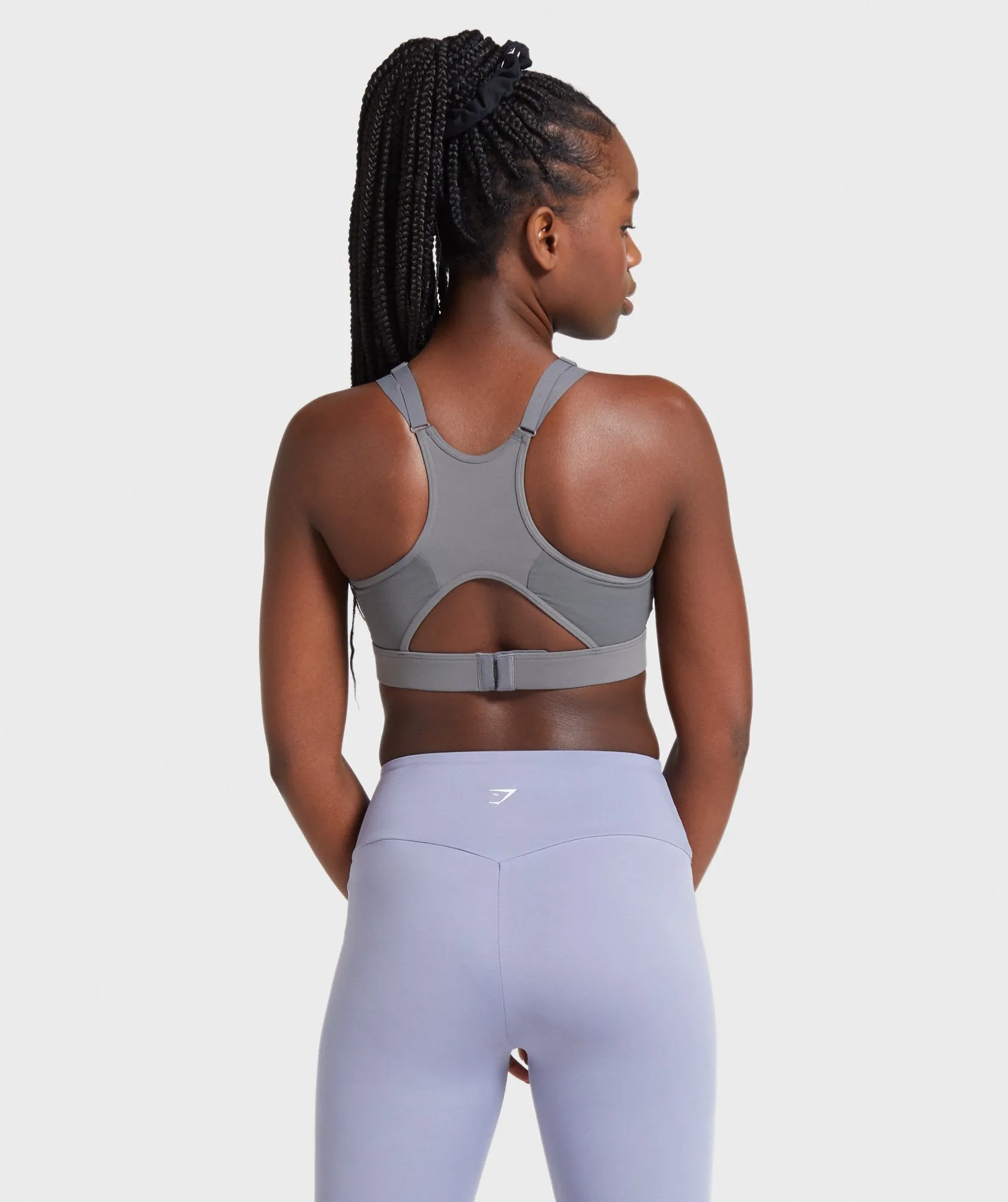 Gymshark Mesh Neckline Training Sports Bra - Smokey Grey