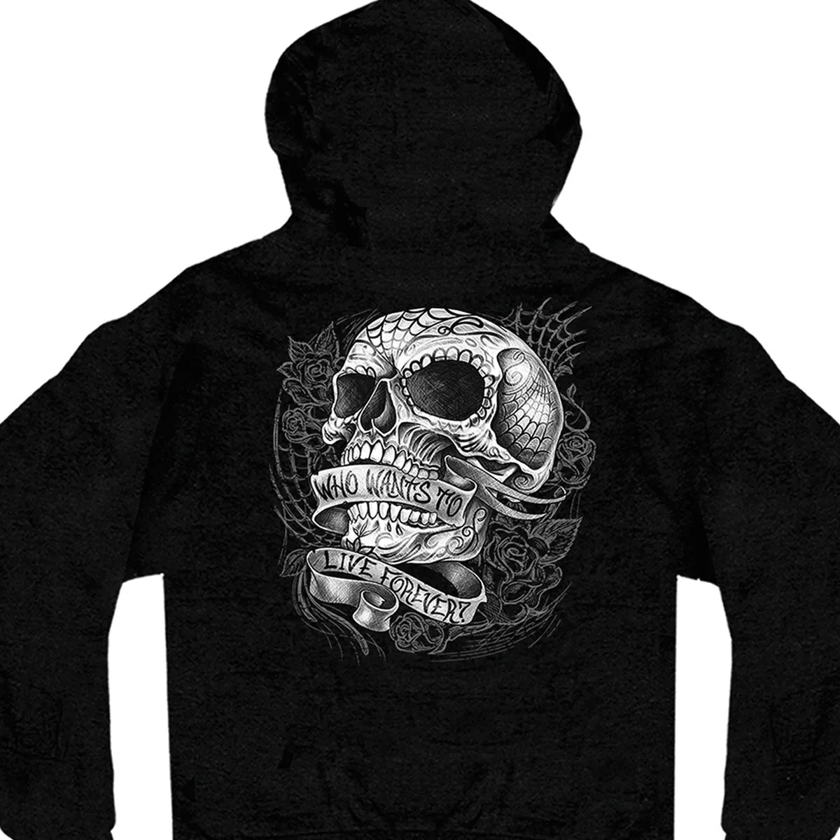 Hot Leathers GMZ4356 Men’s ‘Sweet Demise’ Black Hoodie with Zipper