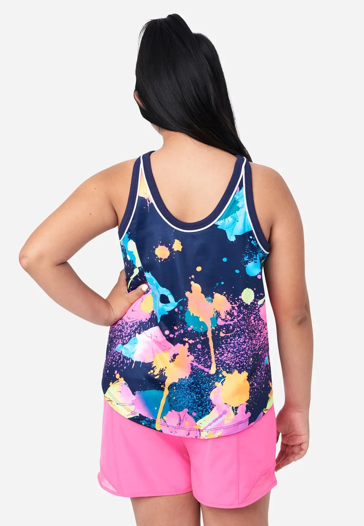 J Sport High Neck Tank with Scrunchie