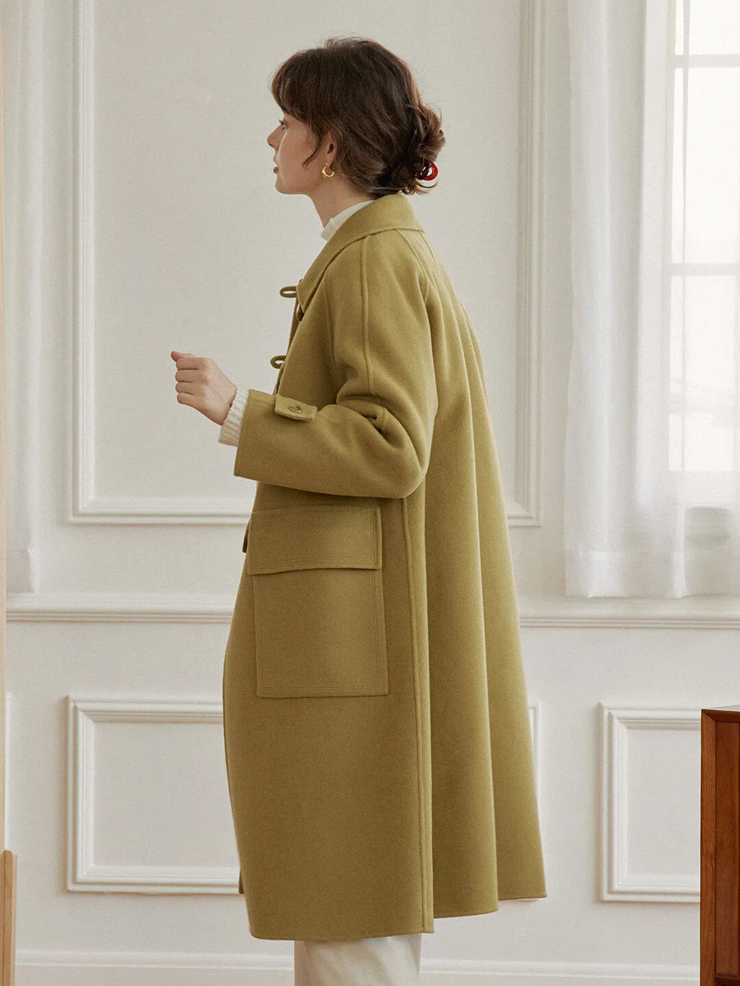 Kiera Wool Green Long Coat