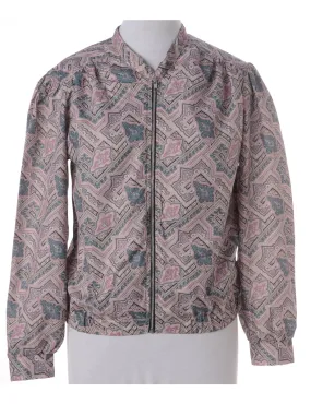 Label Medallion Print Blouse Bomber