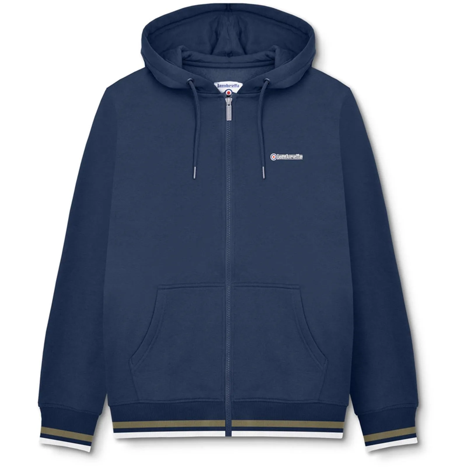 Lambretta Mens Full Zip Twin Tipped Hoodie