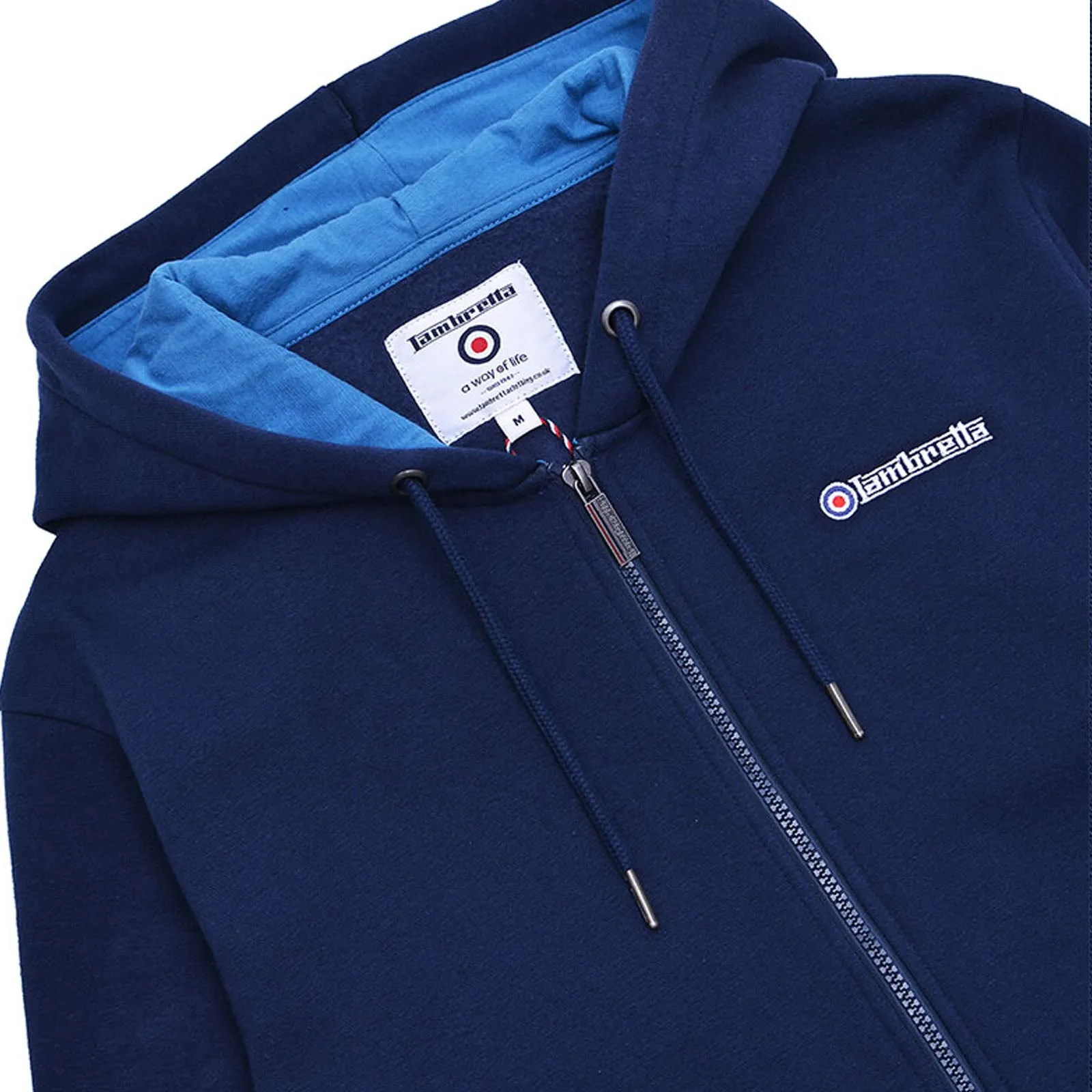 Lambretta Mens Full Zip Twin Tipped Hoodie