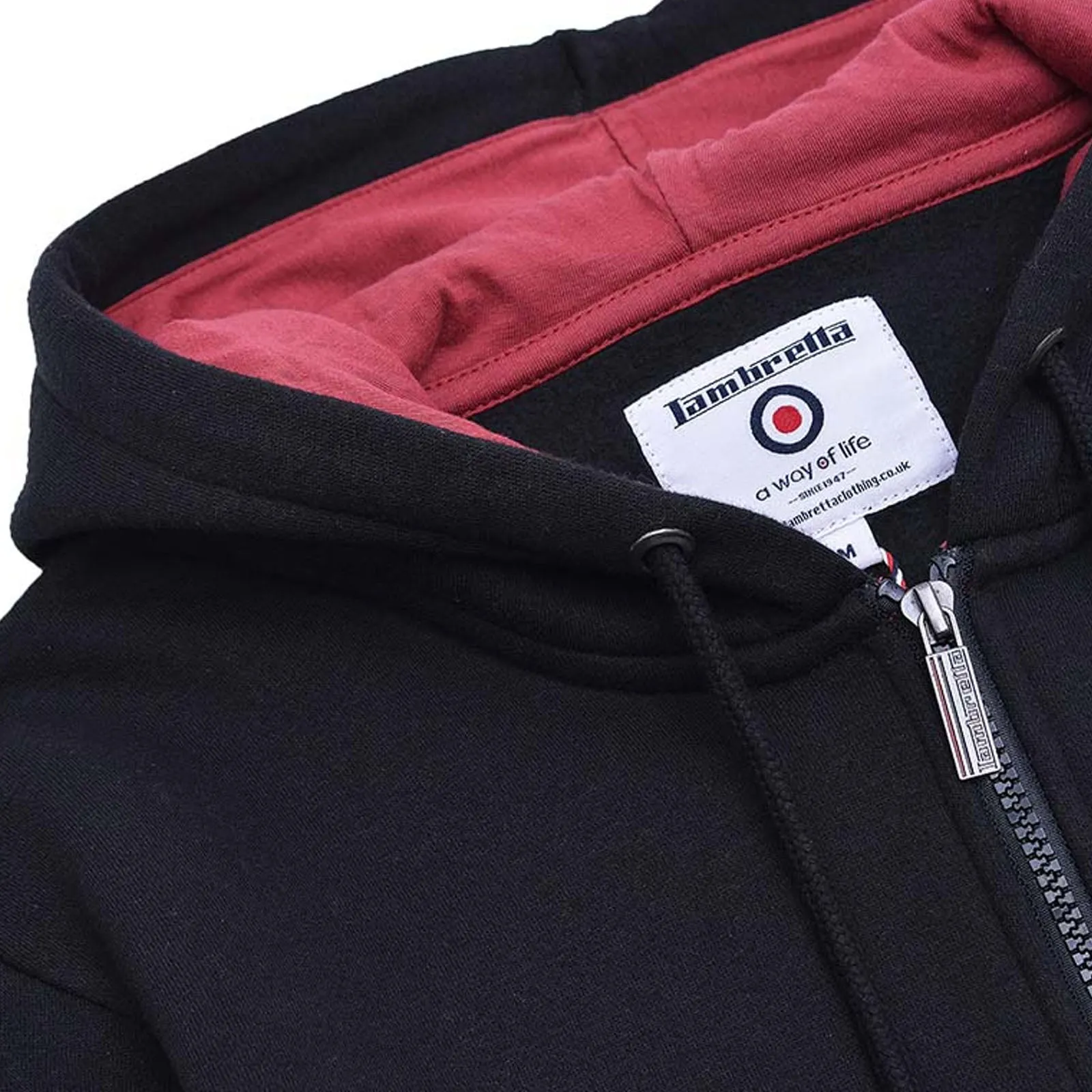 Lambretta Mens Full Zip Twin Tipped Hoodie