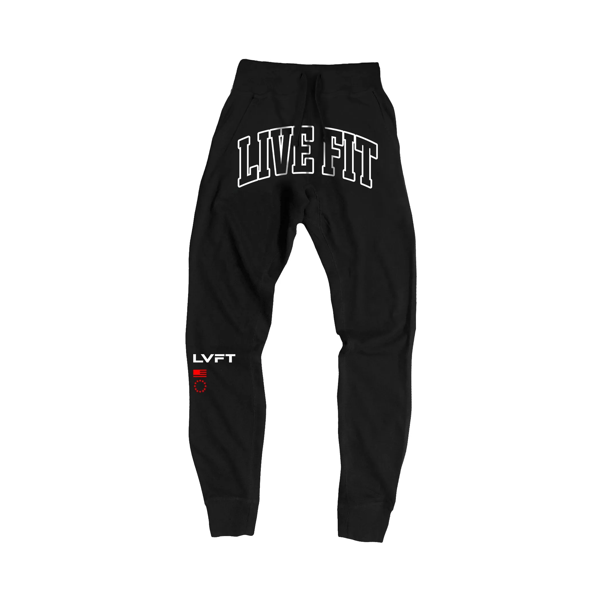 Letterman Fleece Joggers - Black