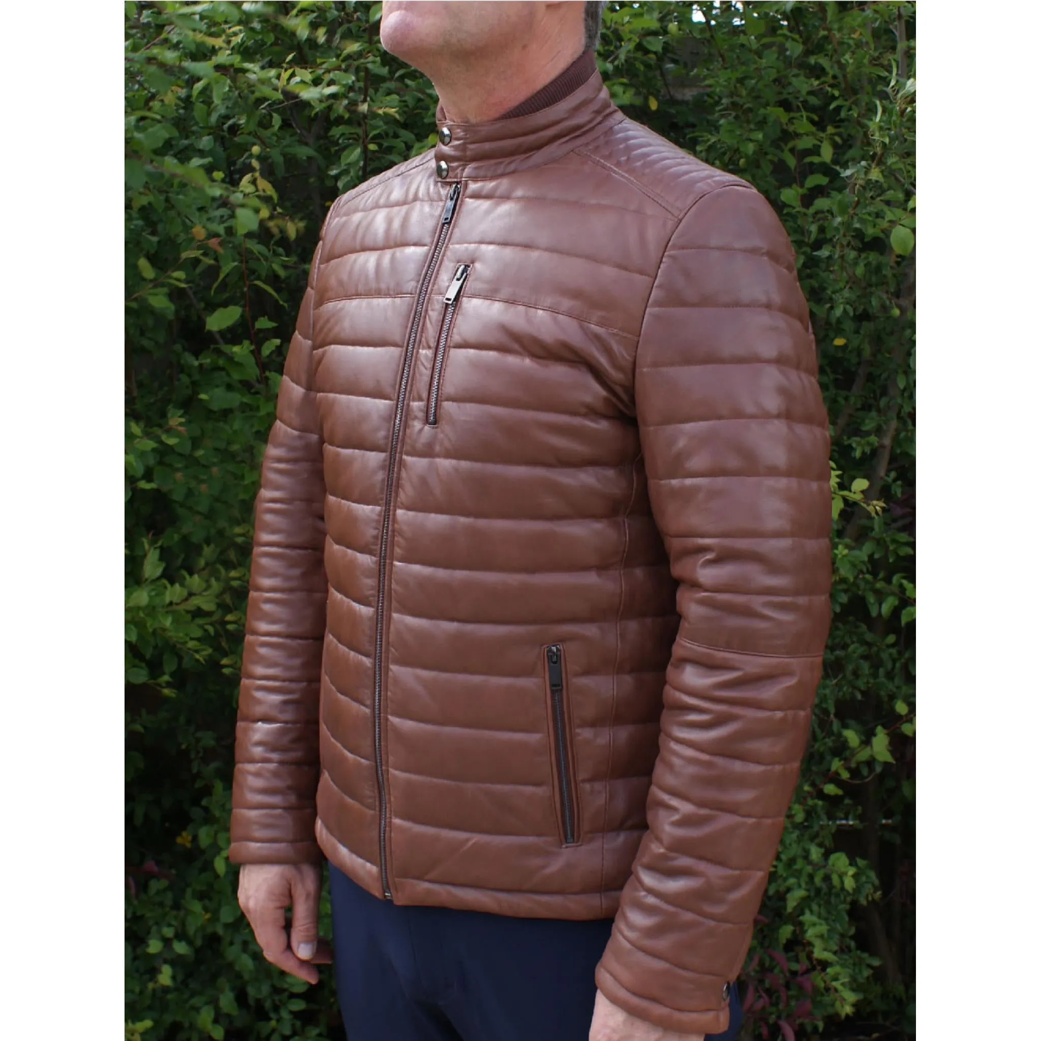 Mens Light Brown Leather Jacket