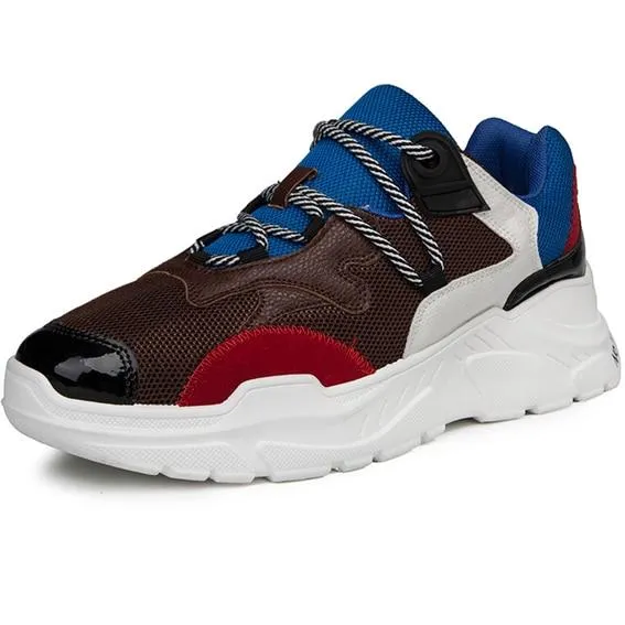 MERCY RX97 Chunky Leather/Mesh Sneakers - Multi