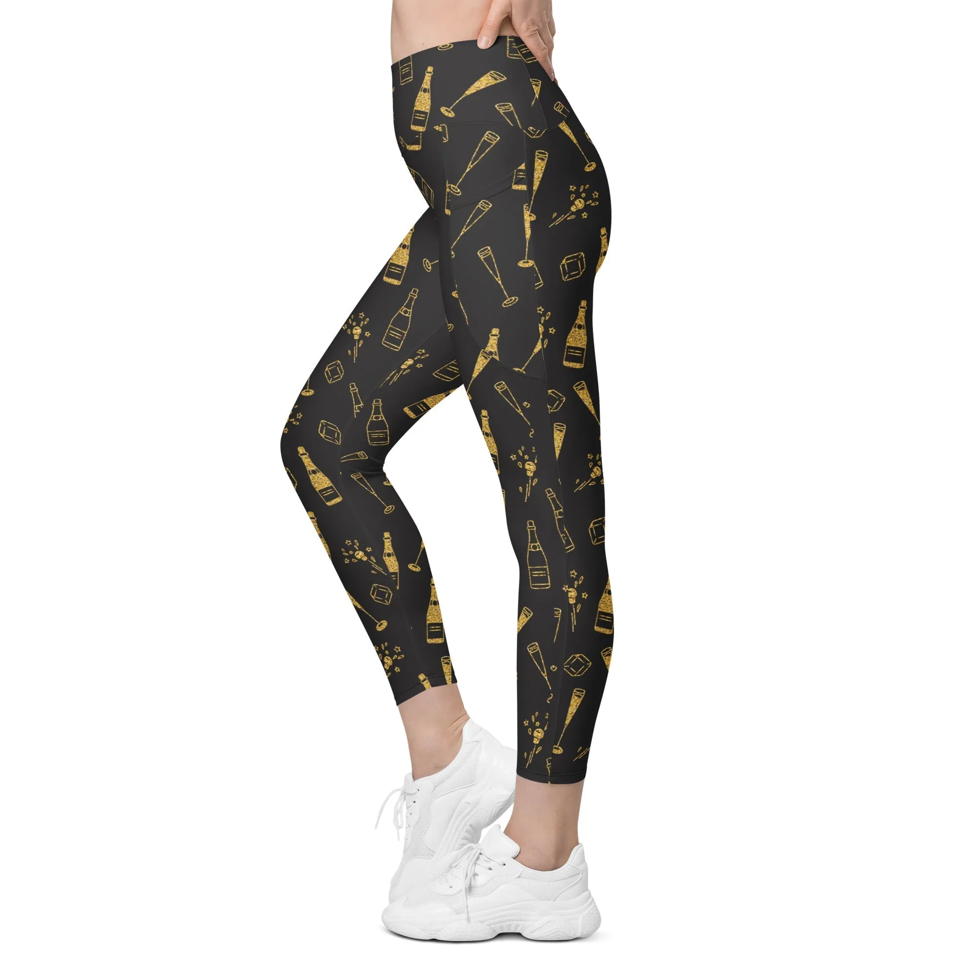 New Year Celebration Leggings With Pockets