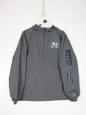 Notre Dame Fighting Irish Windbreaker Mens Large Grey Anorak College