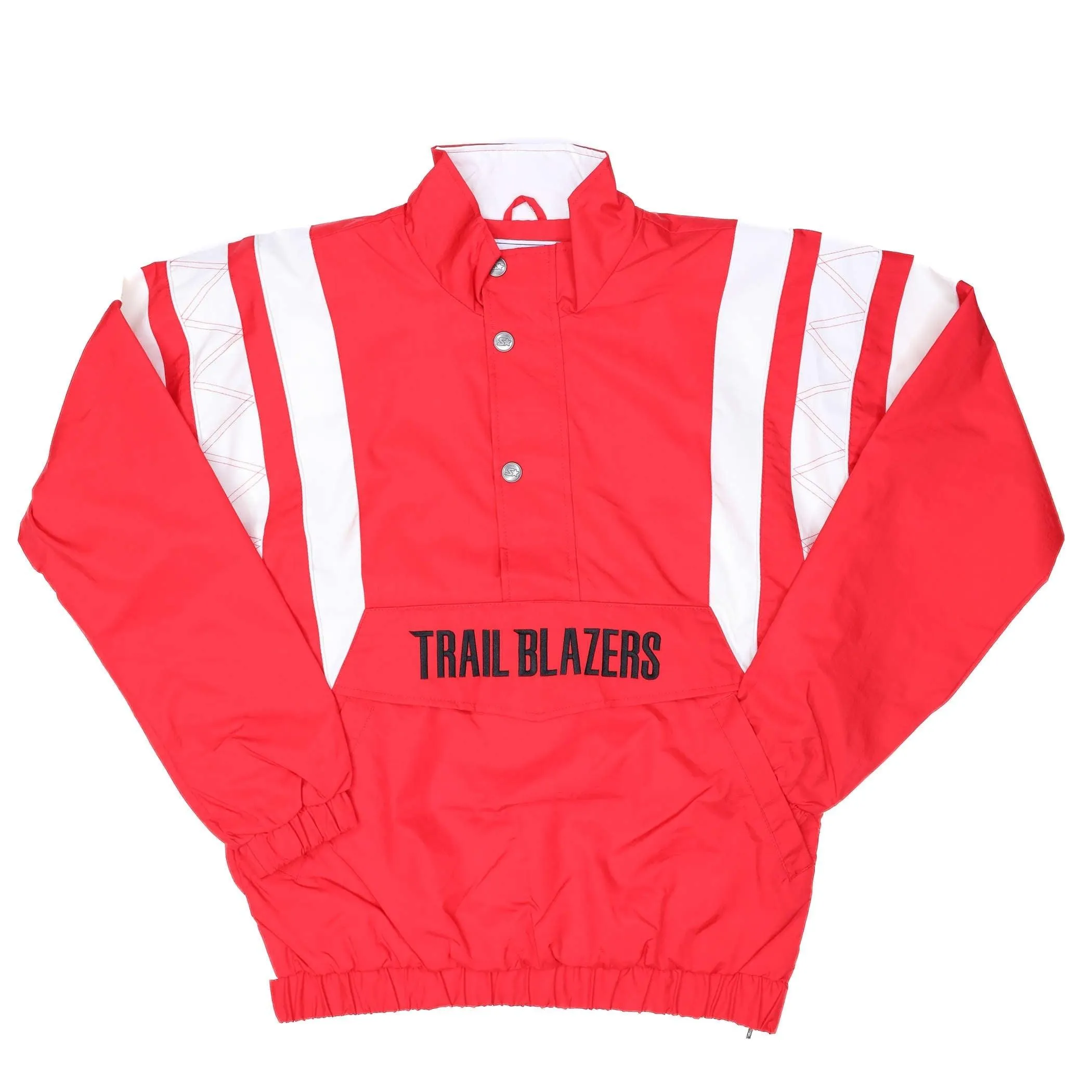 Portland Trail Blazers Impact Red Half Snap Pocket Jacket