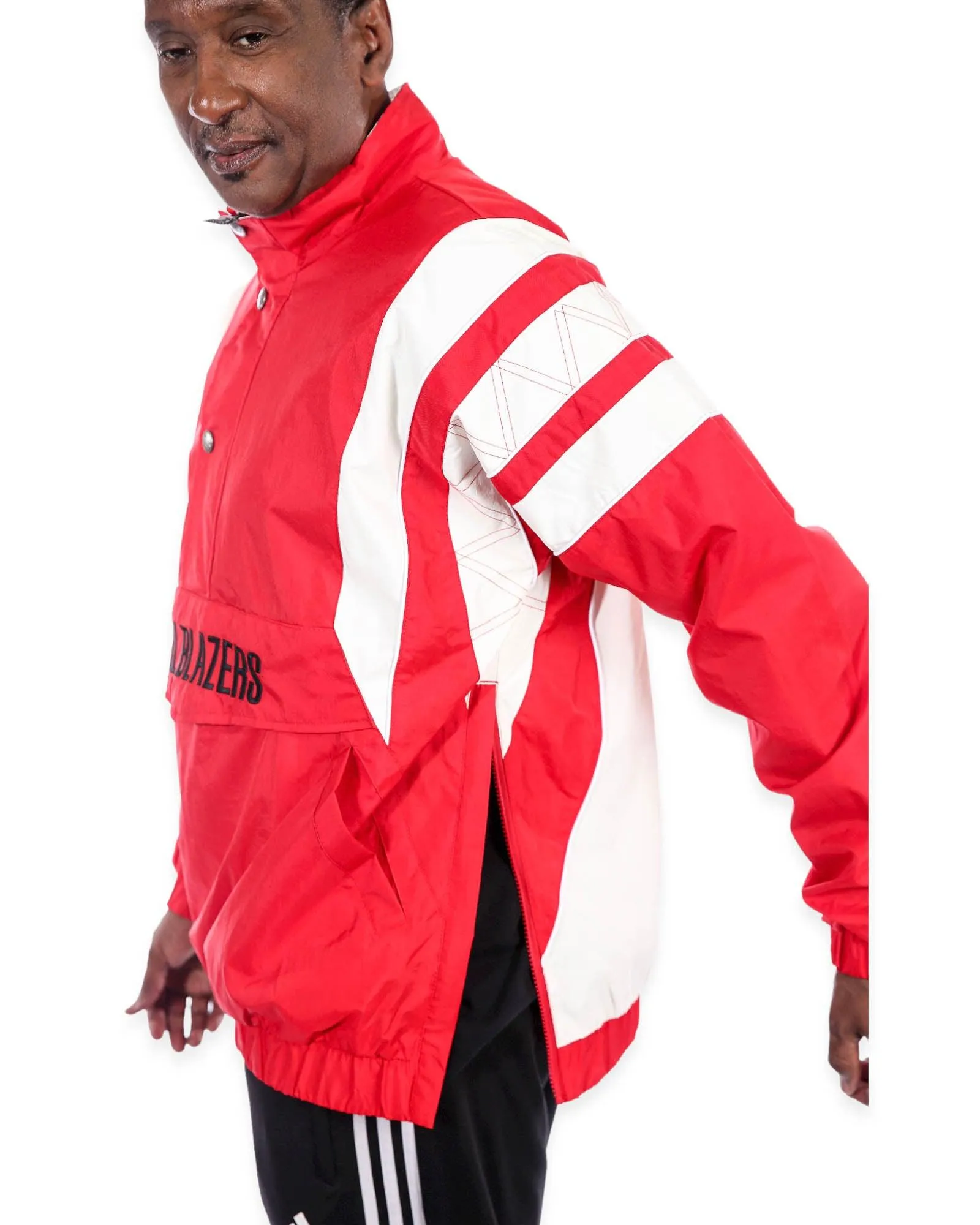 Portland Trail Blazers Impact Red Half Snap Pocket Jacket