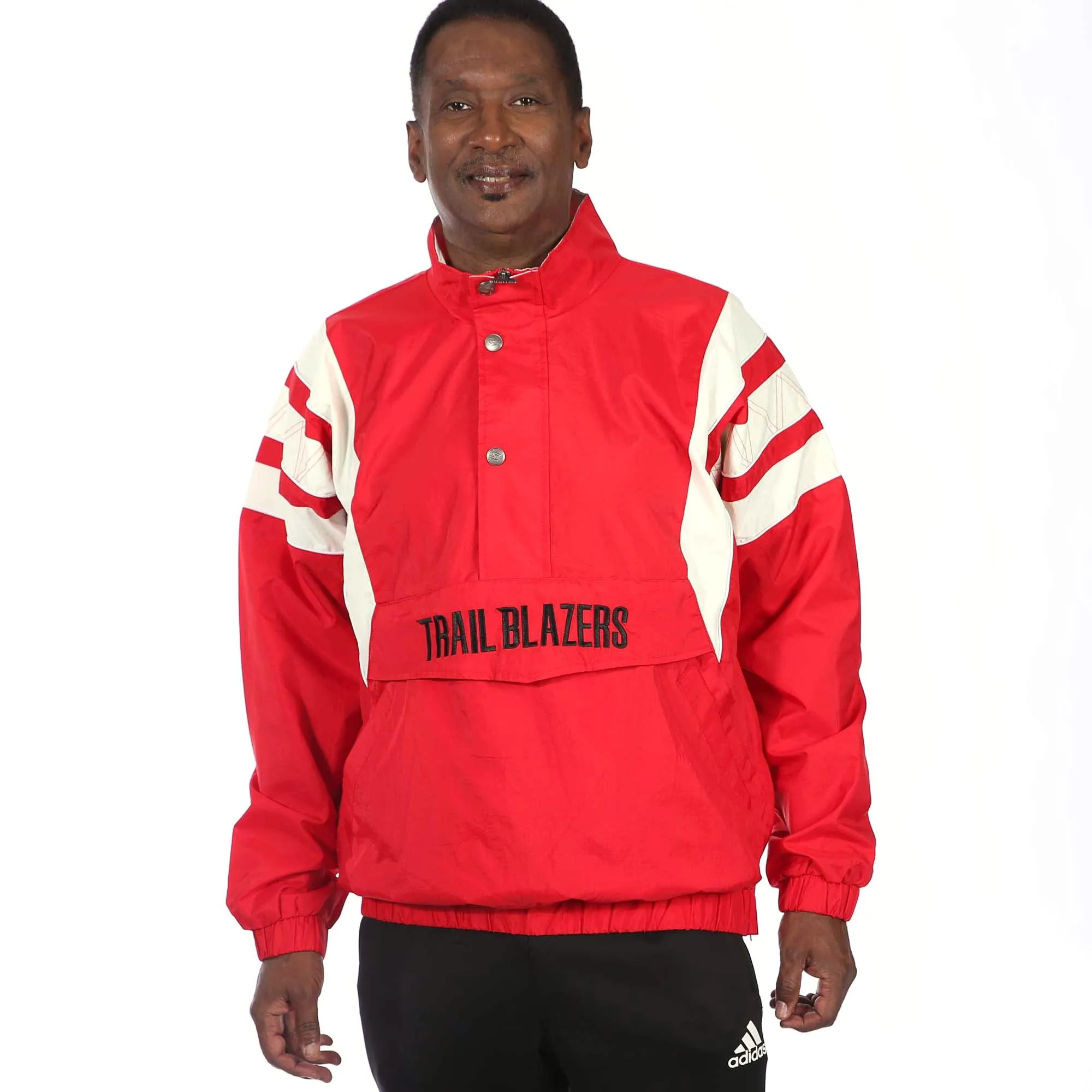 Portland Trail Blazers Impact Red Half Snap Pocket Jacket