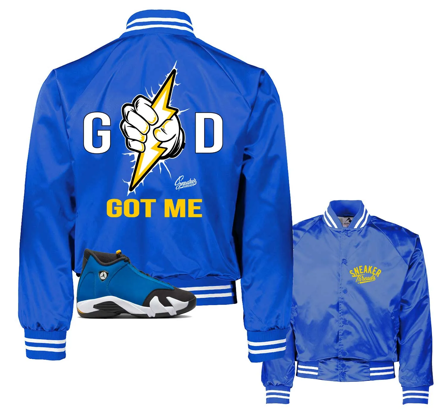 Retro 14 Laney God Got Me Satin Jacket