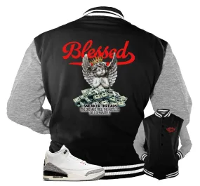 Retro 3 Reimagined White Cement Angel Jacket