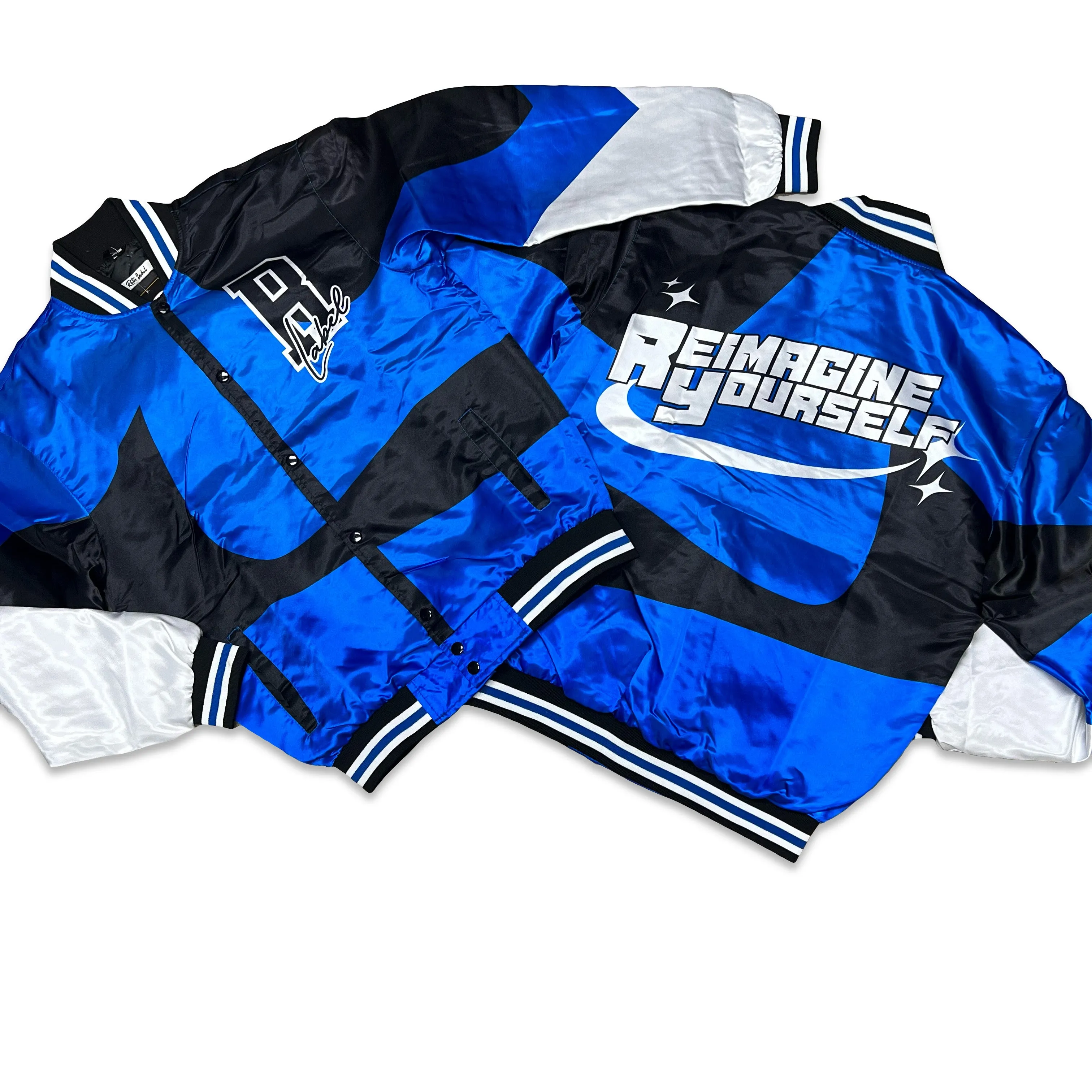 RETRO LABEL REIMAGINE YOURSELF SATIN JACKET (RETRO 1 OG ROYAL REIMAGINED)