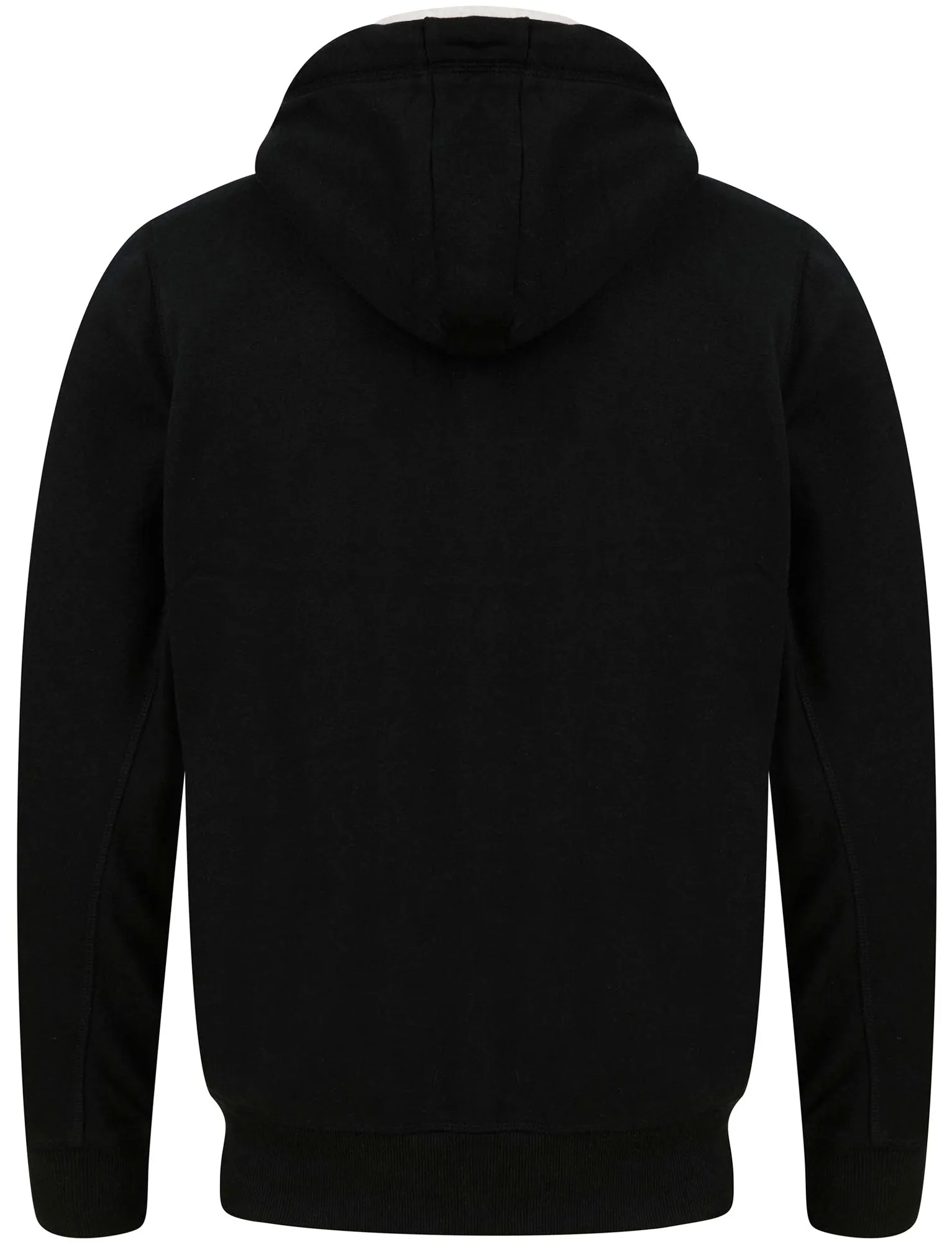 Teric Zip Through Fleece Hoodie with Borg Lined Hood in Jet Black  - Tokyo Laundry