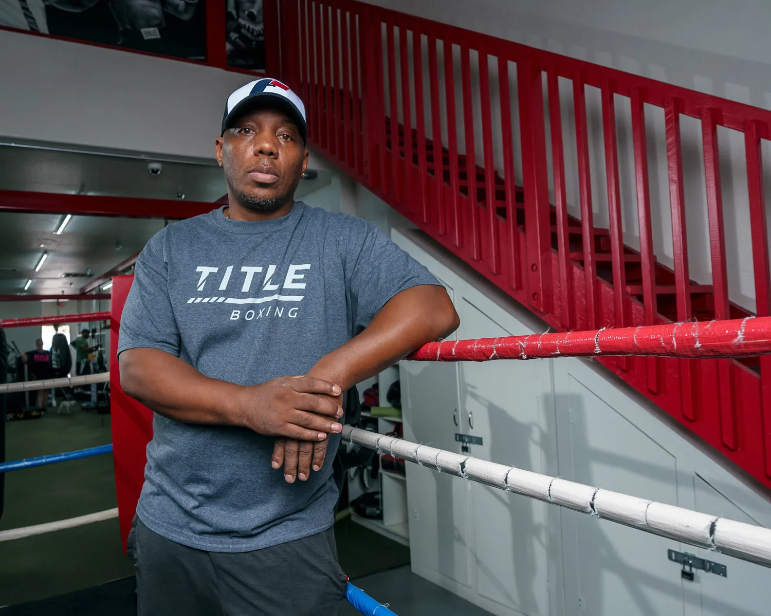 TITLE Boxing Striped Wordmark Tee