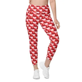 Valentine's Day Heart Leggings With Pockets