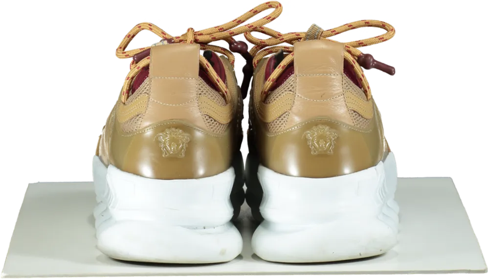 Versace Tan Chain Reaction Sneakers UK 9