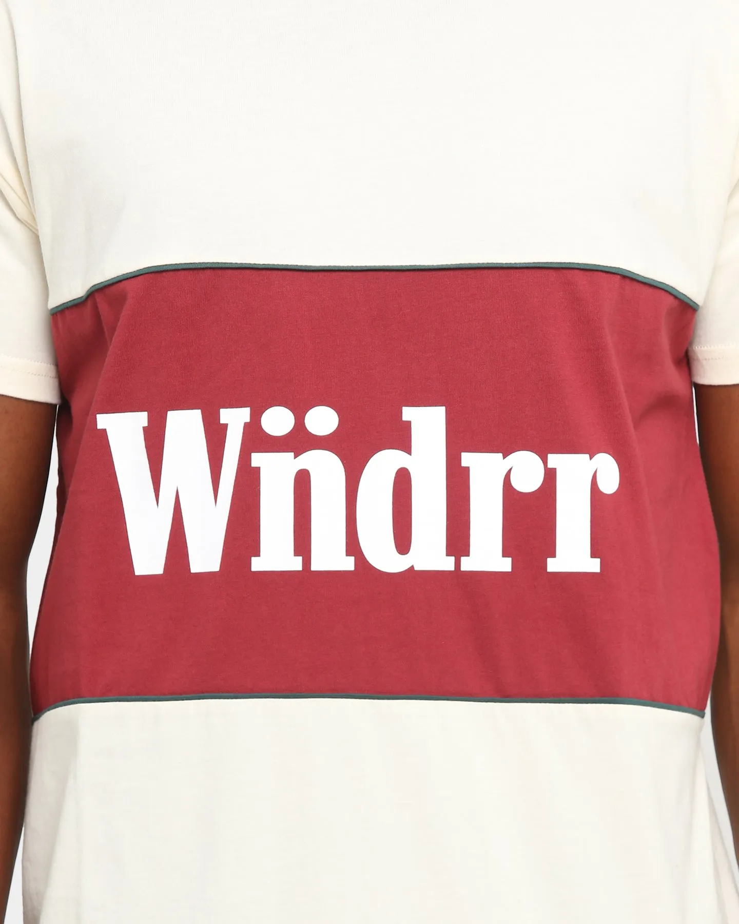 WNDRR Lynch 3 Panel Custom Fit T-Shirt Off White