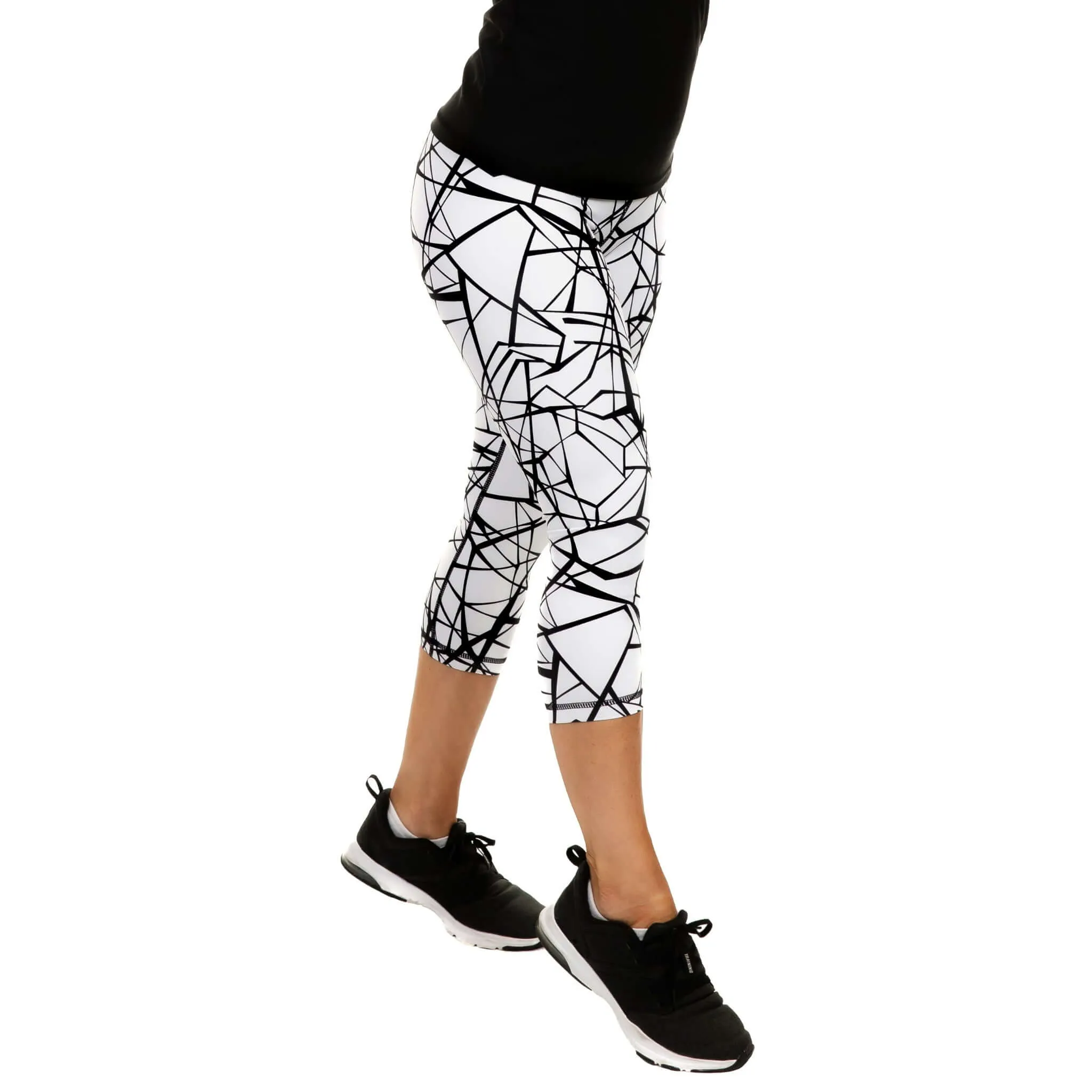 Women's Compression Capris - Tangled Black