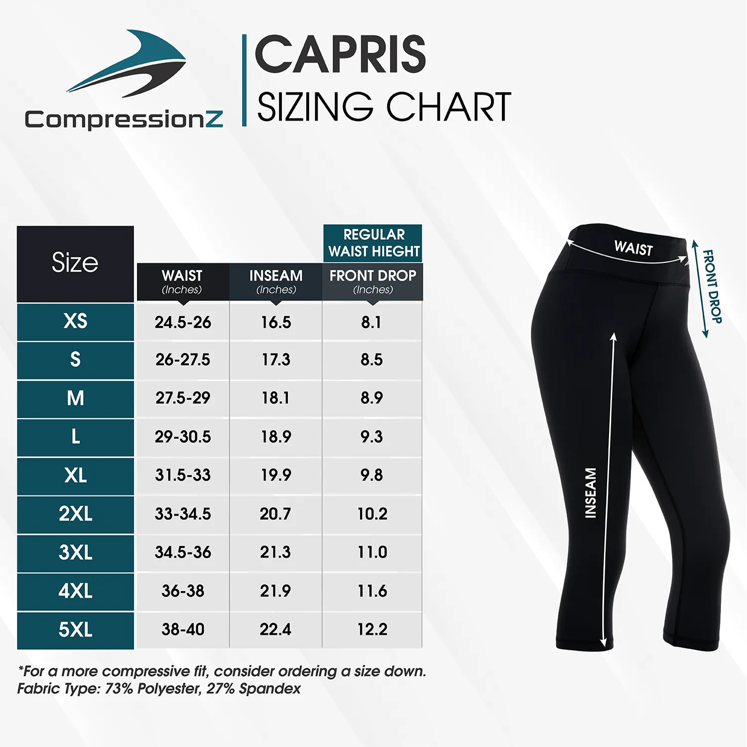 Women's Compression Capris - Tangled Black