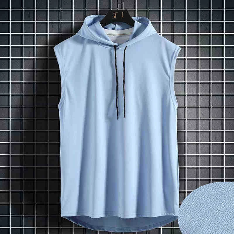 Solid Color 2023 Brand New Men's Tank Tops Vest Sleeveless Tees For Male Hooded Man Vests Tops Hip Hop Men Tank Top T shirt - Image 5